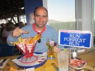 Shrimp feast at Bubba Gump restaurant.