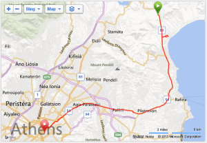 Route of the Athens Classic Marathon.