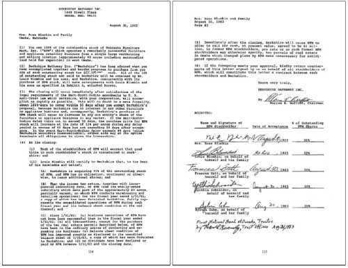 Offer Letter for NFM (retrieved from BRK annual report [PDF, 6.5MB])