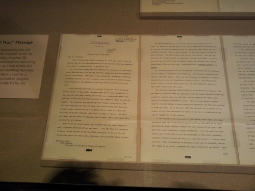 Letter from Krushchev to Kennedy, October 26, 1962.
