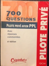 PPL exam questions book by Cepadues.