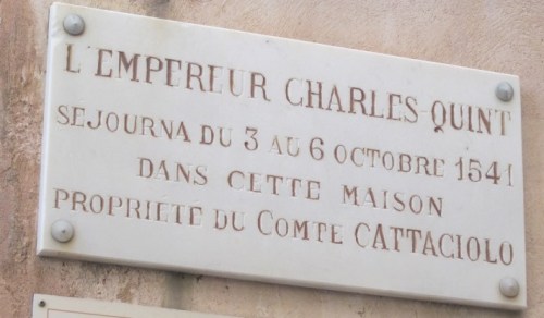 Place where emperor Charles V stayed.