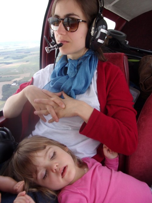 Andrea, a born flyer, and Luca, getting over it. 