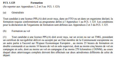 Flight Crew Licence formation requirements.