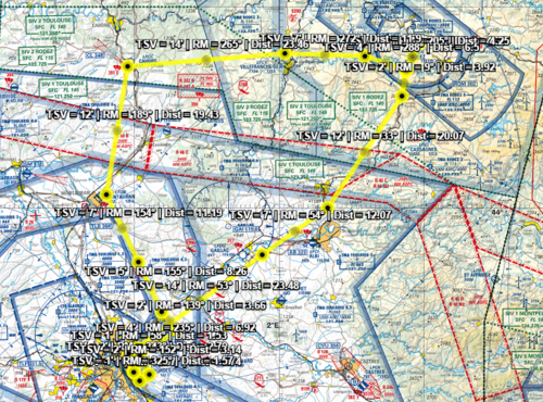 Route planned for my grand navigation solo.