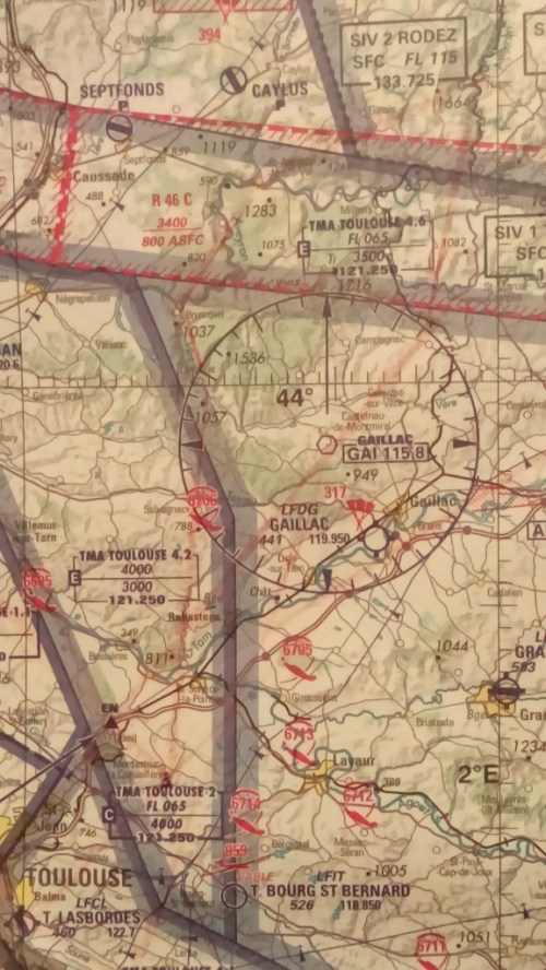 Chart view of Toulouse Lasbordes – Najac.